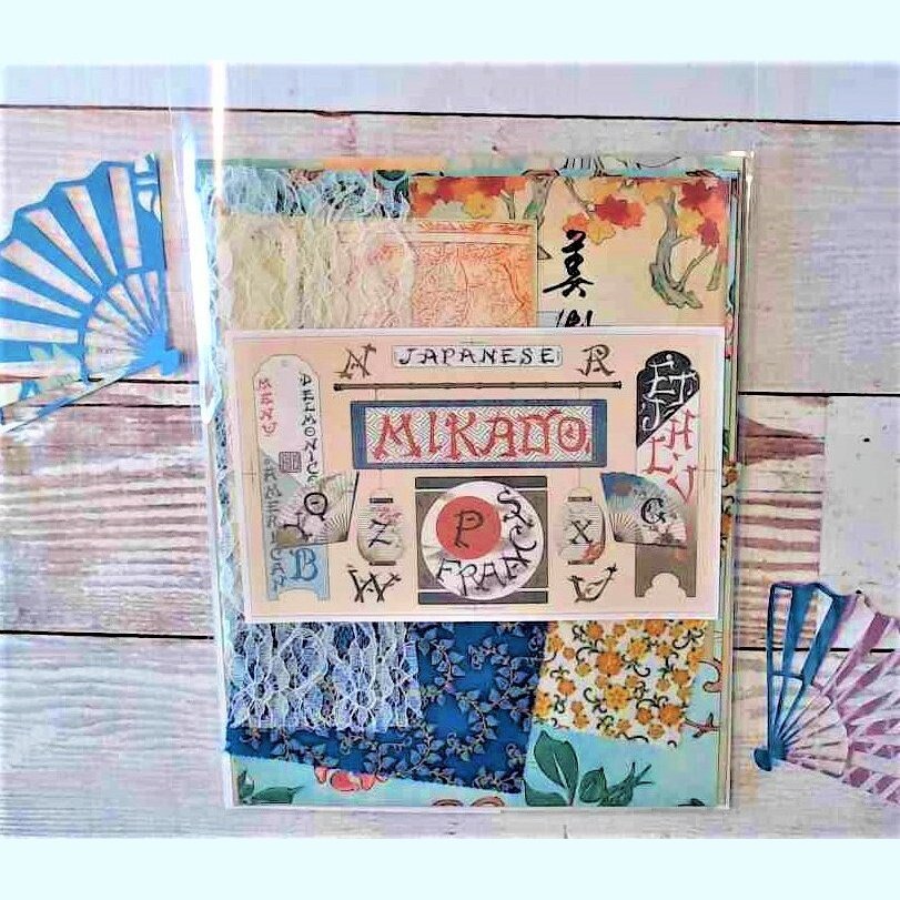 Beginner's Junk Journal Mixed Media Supplies Kit - Shipped to You | Antique  Japanese Florals Theme, Botanical Ephemera and Paper Pack